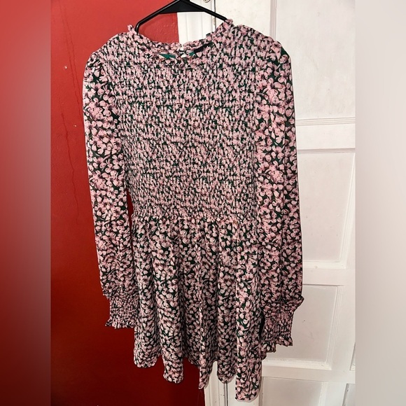 Lulus Floral Forever Green and Pink Floral Print Smocked Skater Dress NWT - Picture 15 of 15
